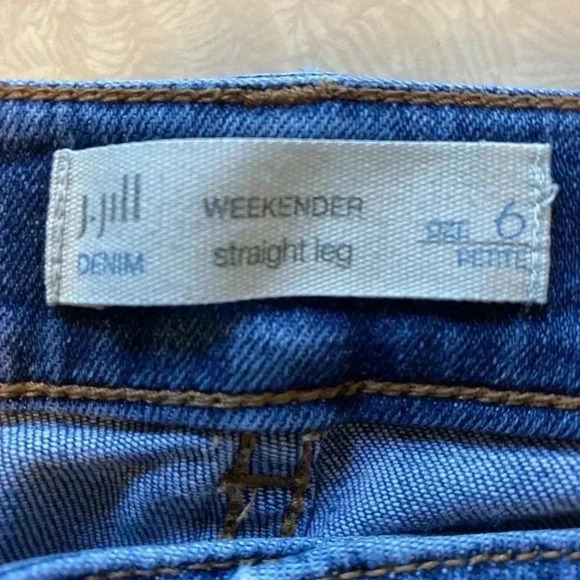 J‎ Jill Weekender Straight Leg Blue Jeans Size 6P - Picture 4 of 14